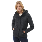 Barbour 02. WOMENS APPAREL - WOMENS JACKETS - WOMENS JACKETS INSULATED Women's Millfire Quilted Jacket BLACK | CLASSIC TARTAN