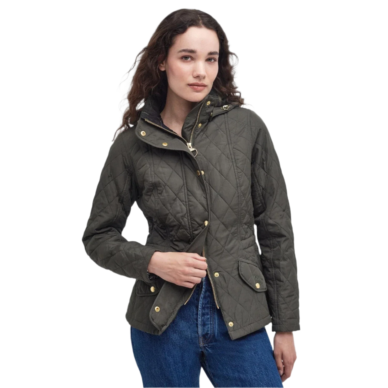 Barbour 02. WOMENS APPAREL - WOMENS JACKETS - WOMENS JACKETS INSULATED Women's Millfire Quilted Jacket GN92 OLIVE|CLASSIC