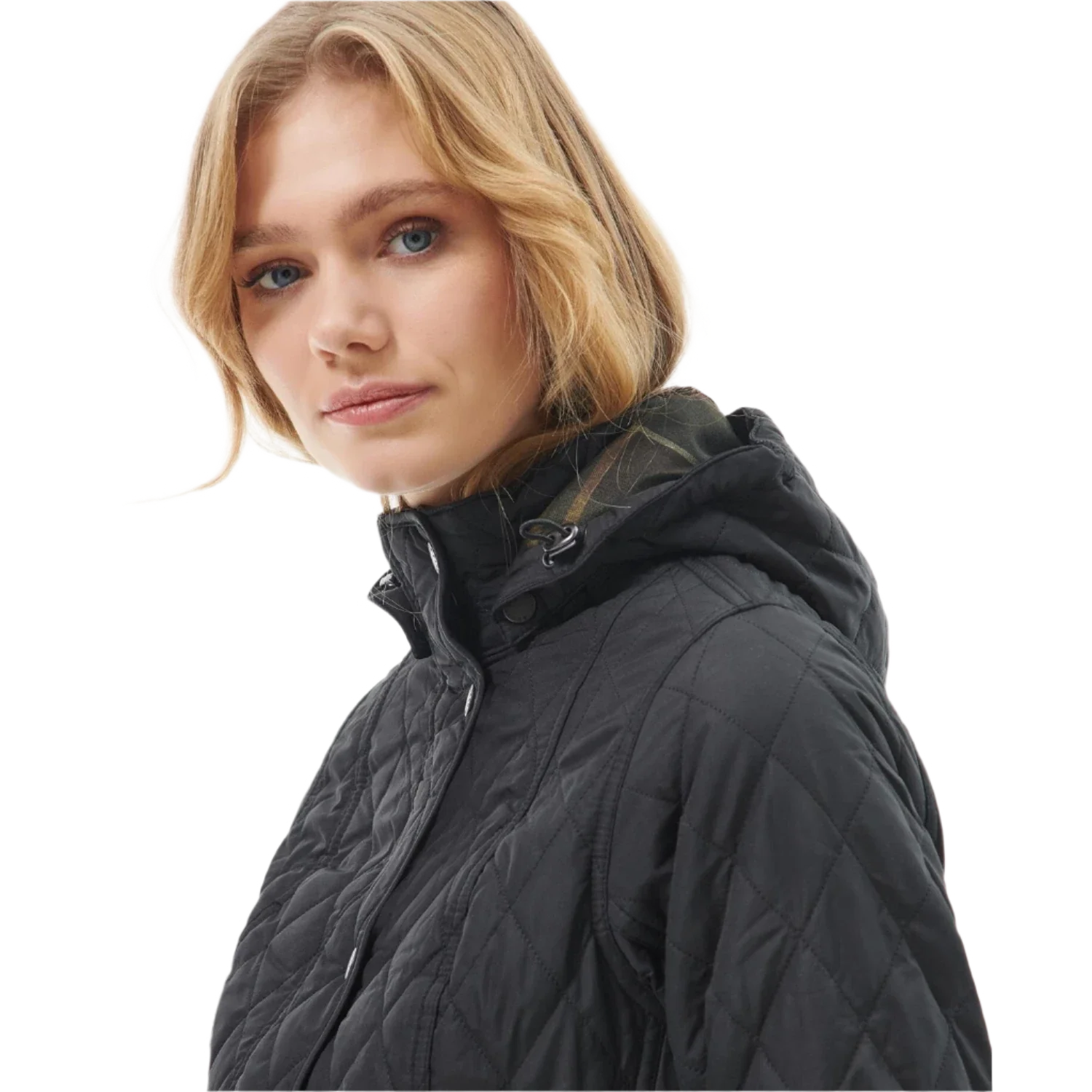 Barbour 02. WOMENS APPAREL - WOMENS JACKETS - WOMENS JACKETS INSULATED Women's Millfire Quilted Jacket BLACK | CLASSIC TARTAN