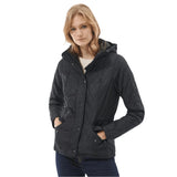 Barbour 02. WOMENS APPAREL - WOMENS JACKETS - WOMENS JACKETS INSULATED Women's Millfire Quilted Jacket BLACK | CLASSIC TARTAN