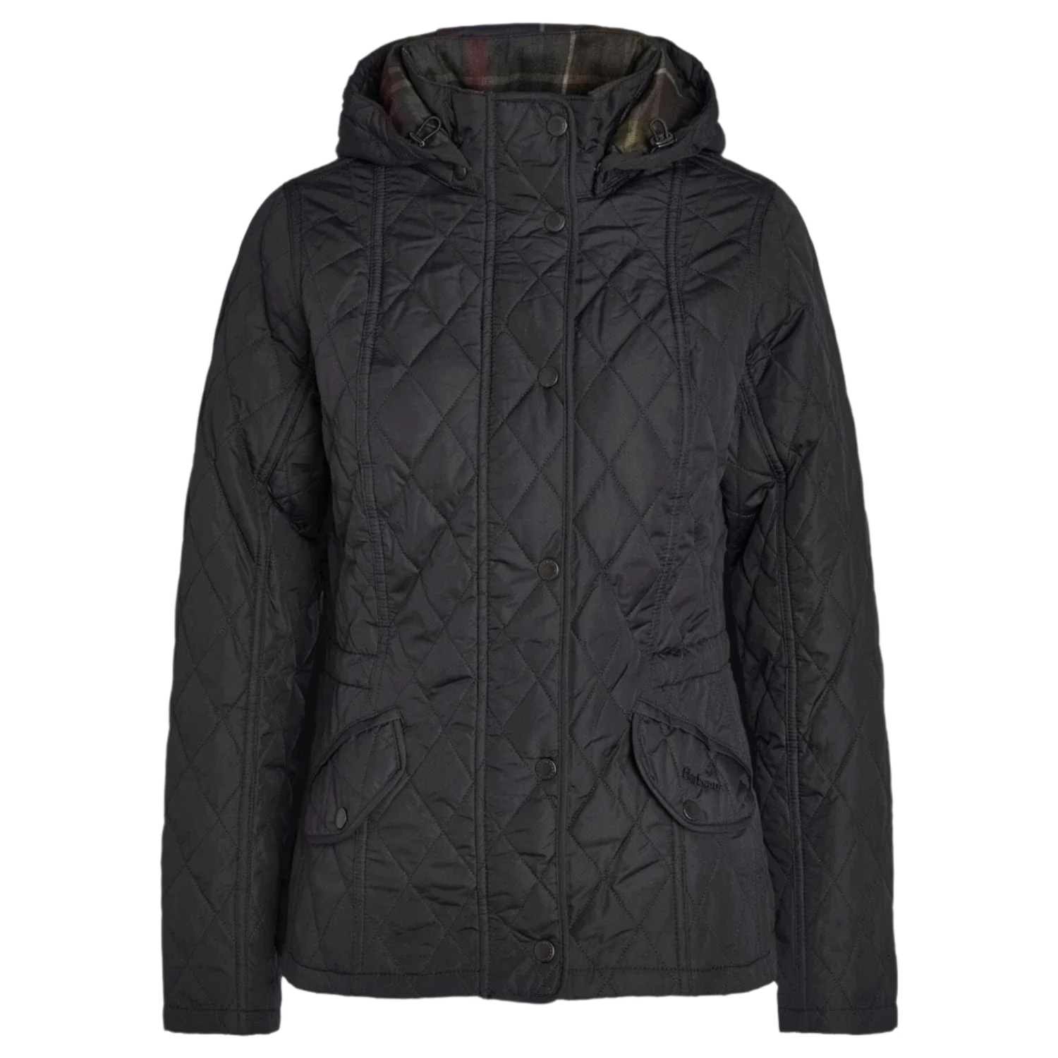 Barbour 02. WOMENS APPAREL - WOMENS JACKETS - WOMENS JACKETS INSULATED Women's Millfire Quilted Jacket BLACK | CLASSIC TARTAN