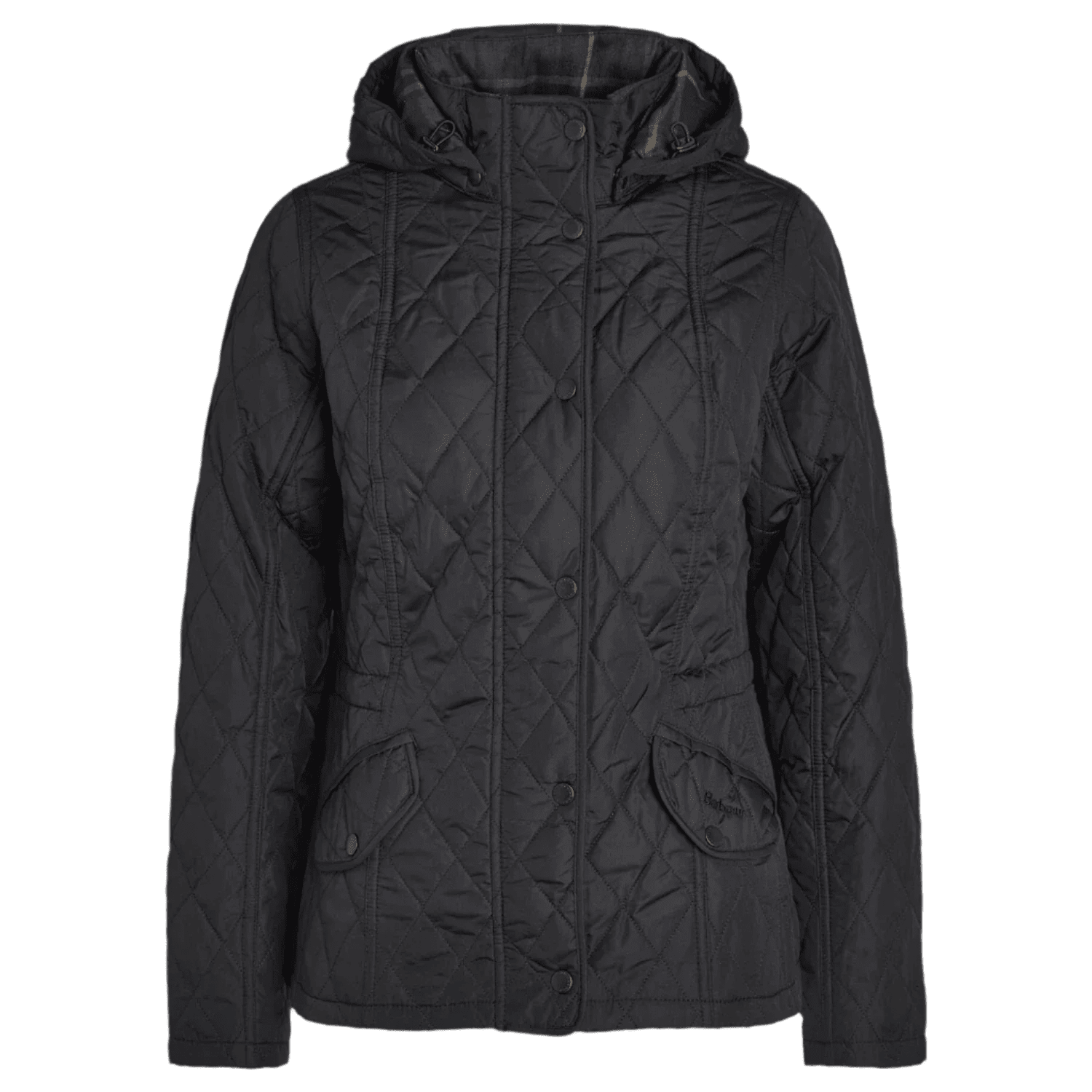 Barbour 02. WOMENS APPAREL - WOMENS JACKETS - WOMENS JACKETS INSULATED Women's Millfire Quilted Jacket BLACK | CLASSIC TARTAN