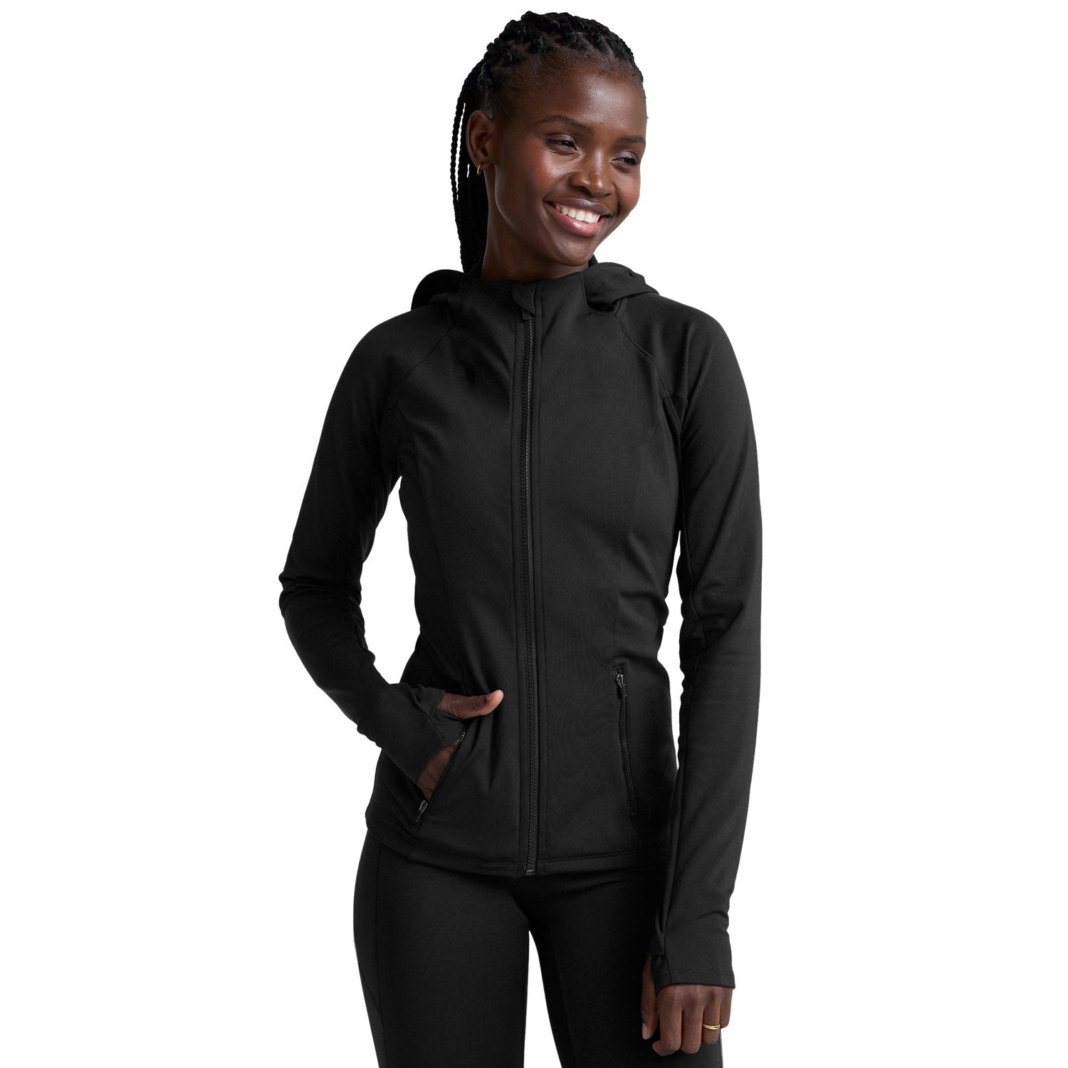 Beyond Yoga 02. WOMENS APPAREL - WOMENS JACKETS - WOMENS JACKETS FLEECE Women's Allure Full Zip BLACK