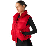 Beyond Yoga 02. WOMENS APPAREL - WOMENS VEST - WOMENS VEST INSULATED Women's Big Cozy Puffer Vest HOLLY RED