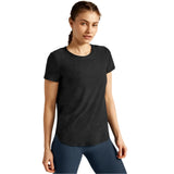 Beyond Yoga 02. WOMENS APPAREL - WOMENS SS SHIRTS - WOMENS SS ACTIVE Women's Featherweight On The Down Low Tee DARKEST NIGHT