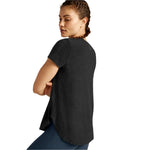Beyond Yoga 02. WOMENS APPAREL - WOMENS SS SHIRTS - WOMENS SS ACTIVE Women's Featherweight On The Down Low Tee DARKEST NIGHT