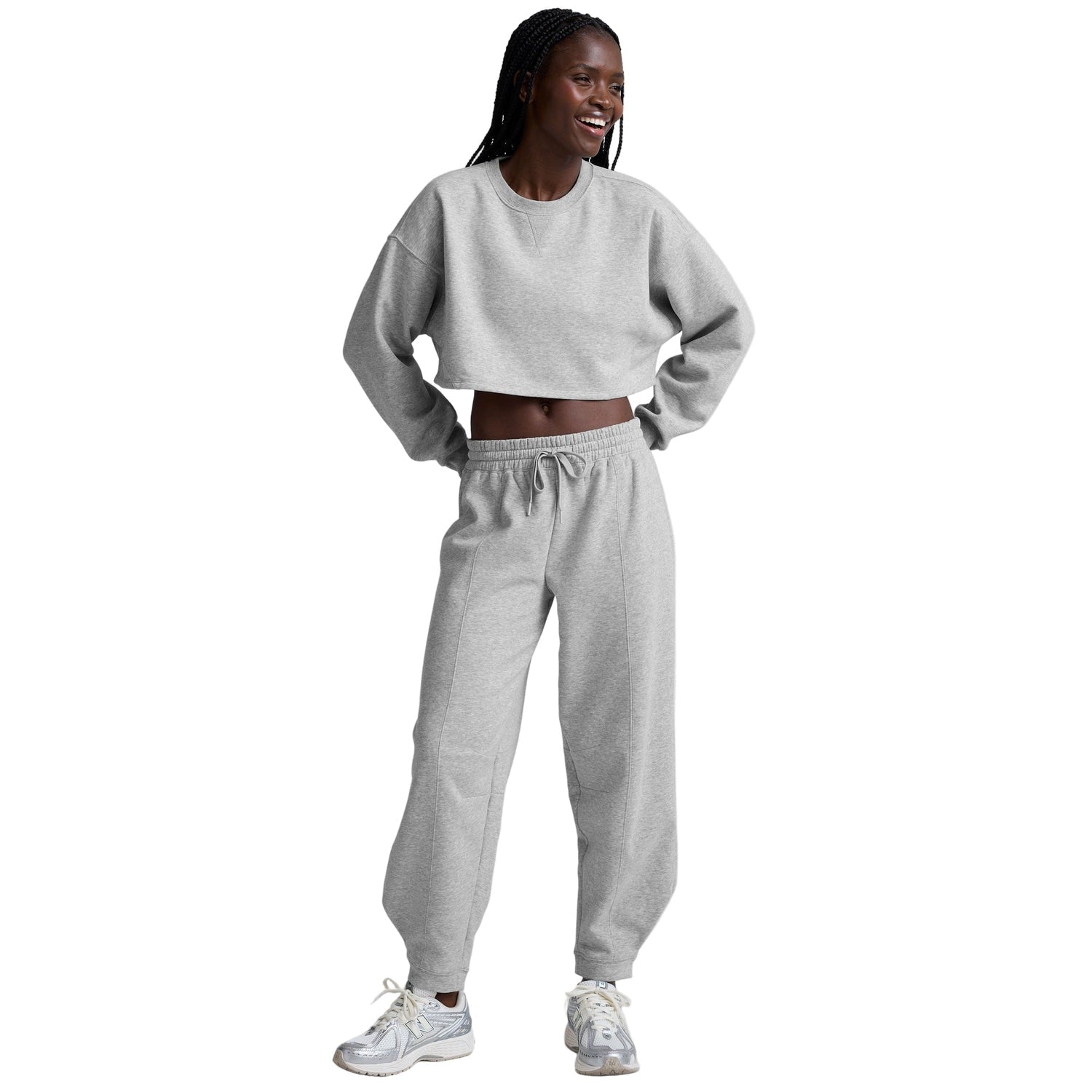 Beyond Yoga 02. WOMENS APPAREL - WOMENS PANTS - WOMENS PANTS LOUNGE Women's Luxefleece Barrel Sweatpant LIGHT HEATHER GRAY