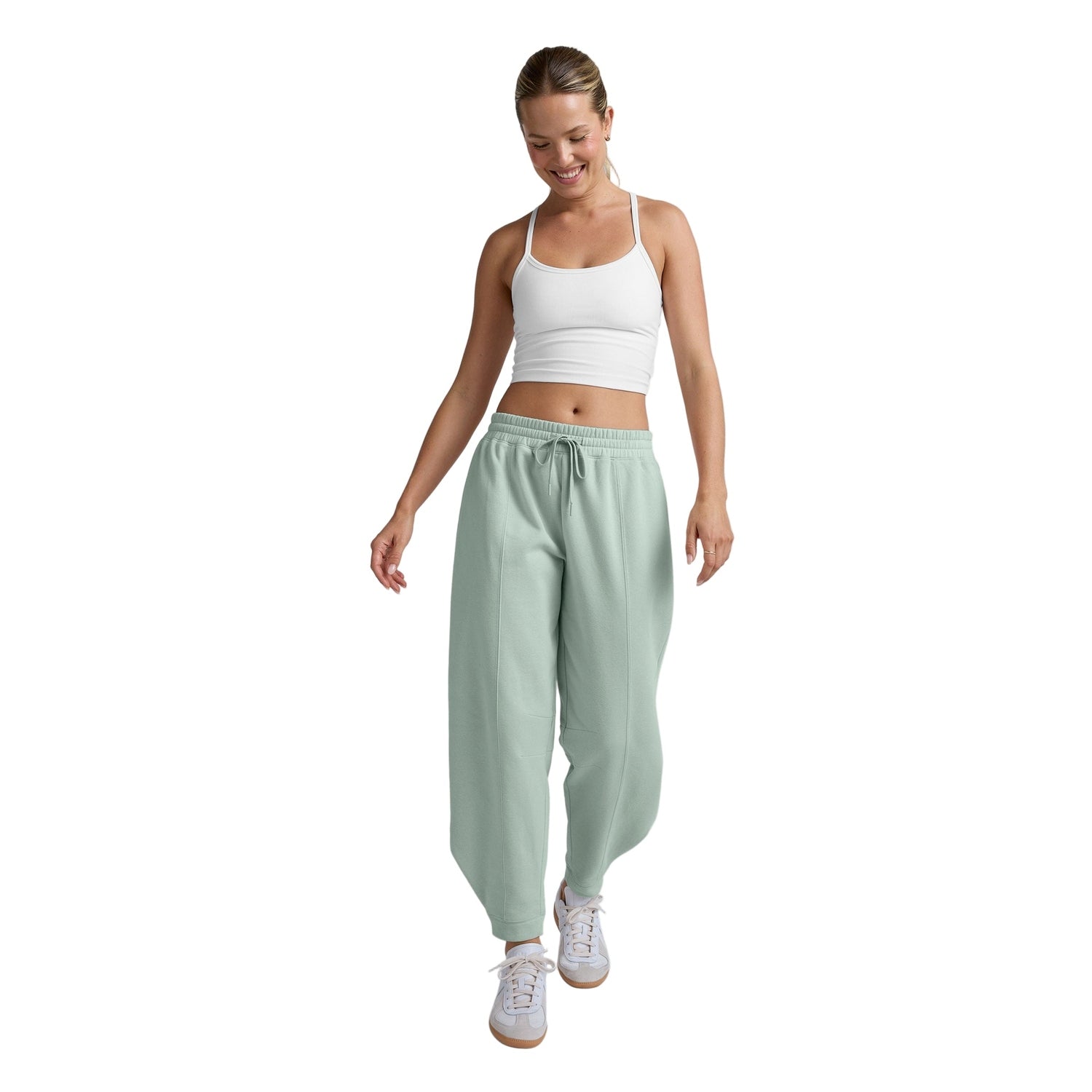 Beyond Yoga 02. WOMENS APPAREL - WOMENS PANTS - WOMENS PANTS LOUNGE Women's Luxefleece Barrel Sweatpant PALE BLUE