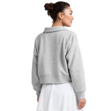 Beyond Yoga 02. WOMENS APPAREL - WOMENS HOODIES|SWEATERS - WOMENS PO SWEATERS Women's Luxefleece Collared Sweatshirt LIGHT HEATHER GRAY