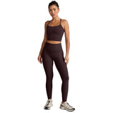 Beyond Yoga 02. WOMENS APPAREL - WOMENS SS SHIRTS - WOMENS TANK ACTIVE Women's Spacedye Slim Racerback Cropped Tank DARK CHOCOLATE HEATHER