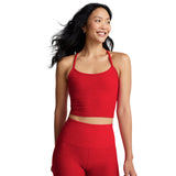 Beyond Yoga 02. WOMENS APPAREL - WOMENS SS SHIRTS - WOMENS TANK ACTIVE Women's Spacedye Slim Racerback Cropped Tank HOLLY RED HEATHER