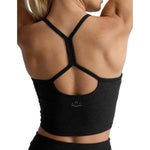 Beyond Yoga 02. WOMENS APPAREL - WOMENS SS SHIRTS - WOMENS TANK ACTIVE Women's Spacedye Slim Racerback Cropped Tank DARKEST NIGHT