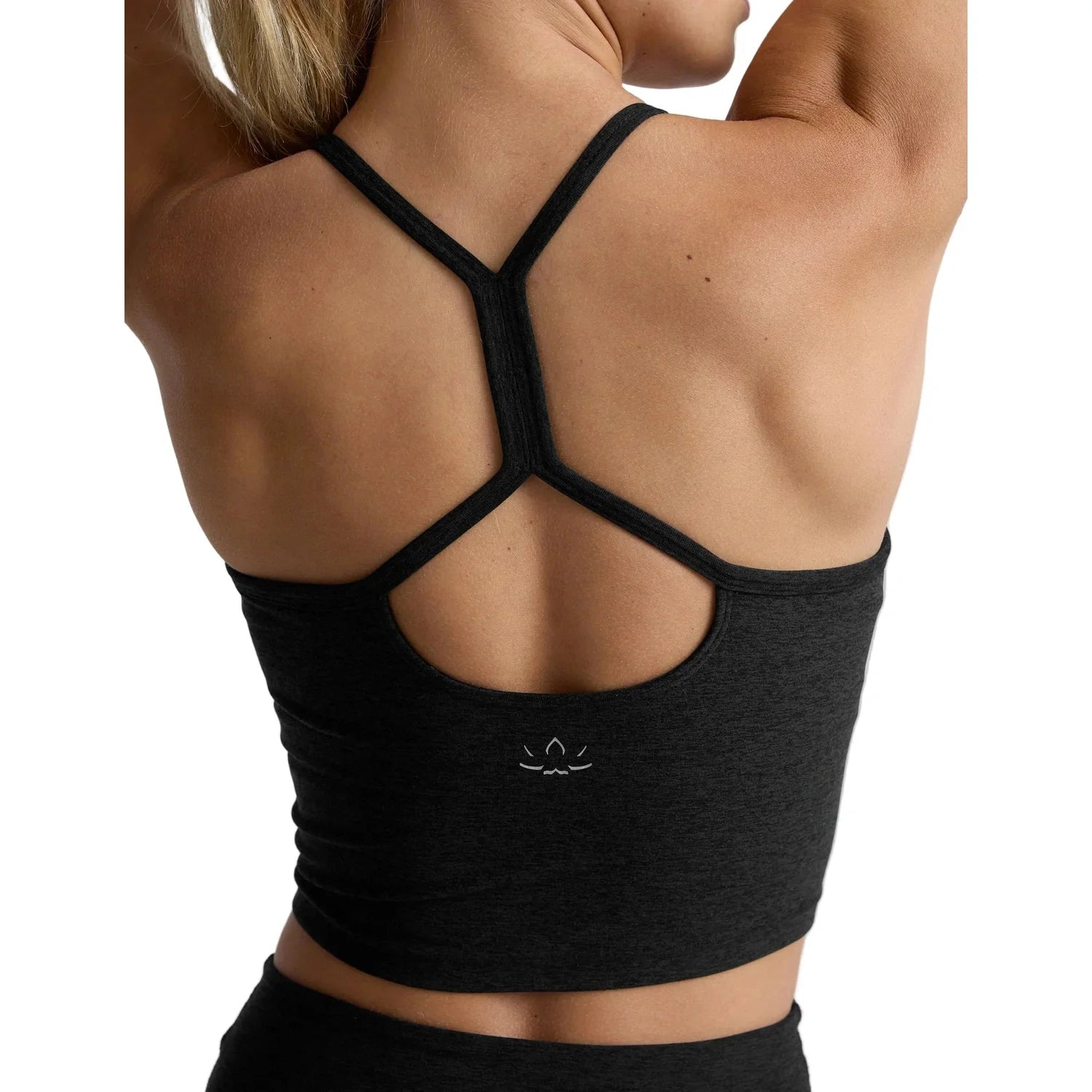 Beyond Yoga 02. WOMENS APPAREL - WOMENS SS SHIRTS - WOMENS TANK ACTIVE Women's Spacedye Slim Racerback Cropped Tank DARKEST NIGHT