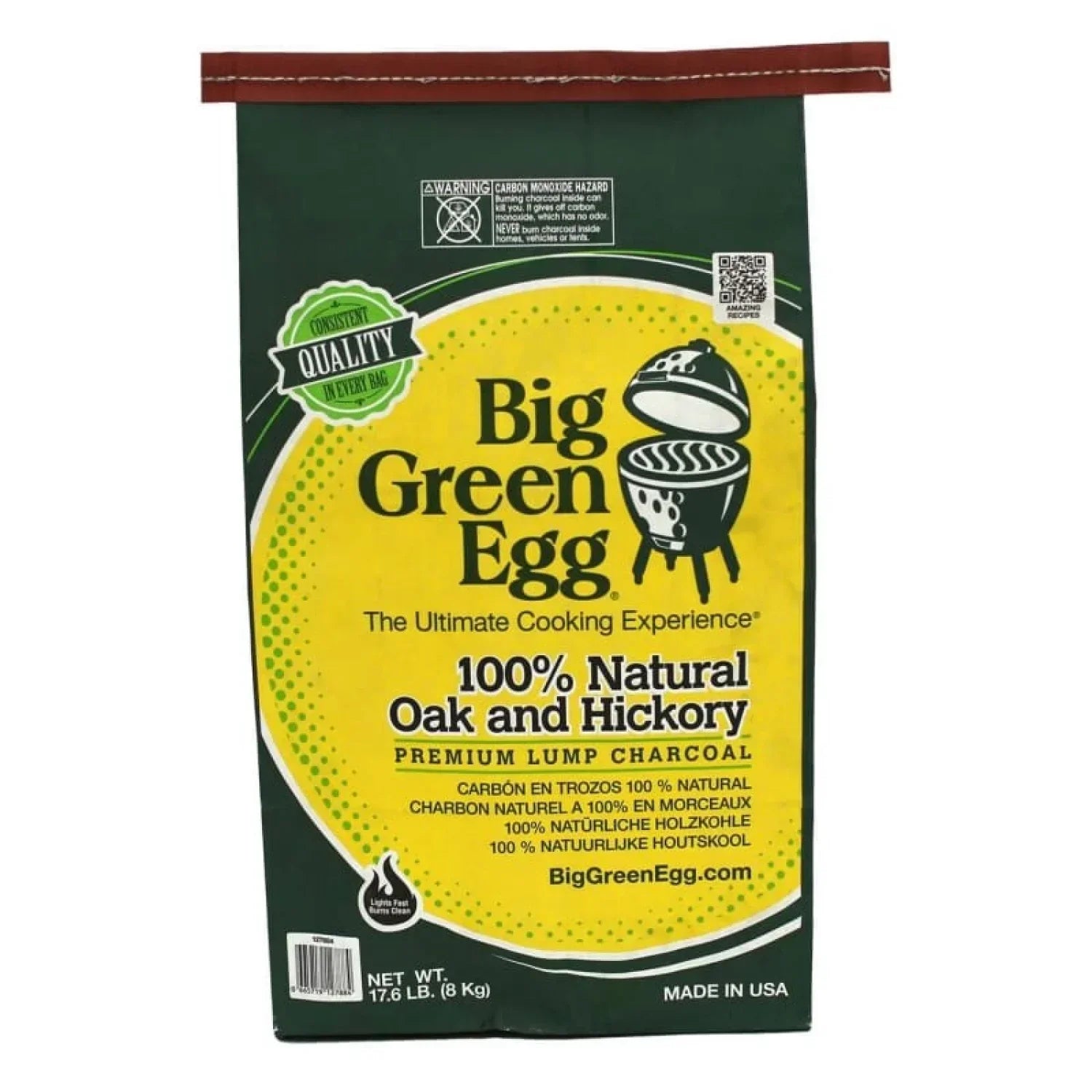 Big Green Egg 14. GRILLING - BIG GREEN EGGCESSORIES - BIG GREEN EGGCESSORIES 100% Natural Lump Charcoal - 17.6 lb
