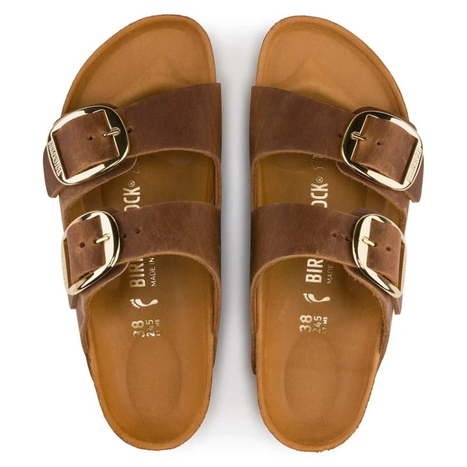 Birkenstock 05. WOMENS FOOTWEAR - WOMENS SANDALS - WOMENS SANDALS CASUAL Arizona Big Buckle Leather COGNAC