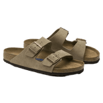 Birkenstock 04. MENS FOOTWEAR - MENS SANDALS - MENS SANDALS CASUAL Arizona Soft Footbed Suede Leather TAUPE