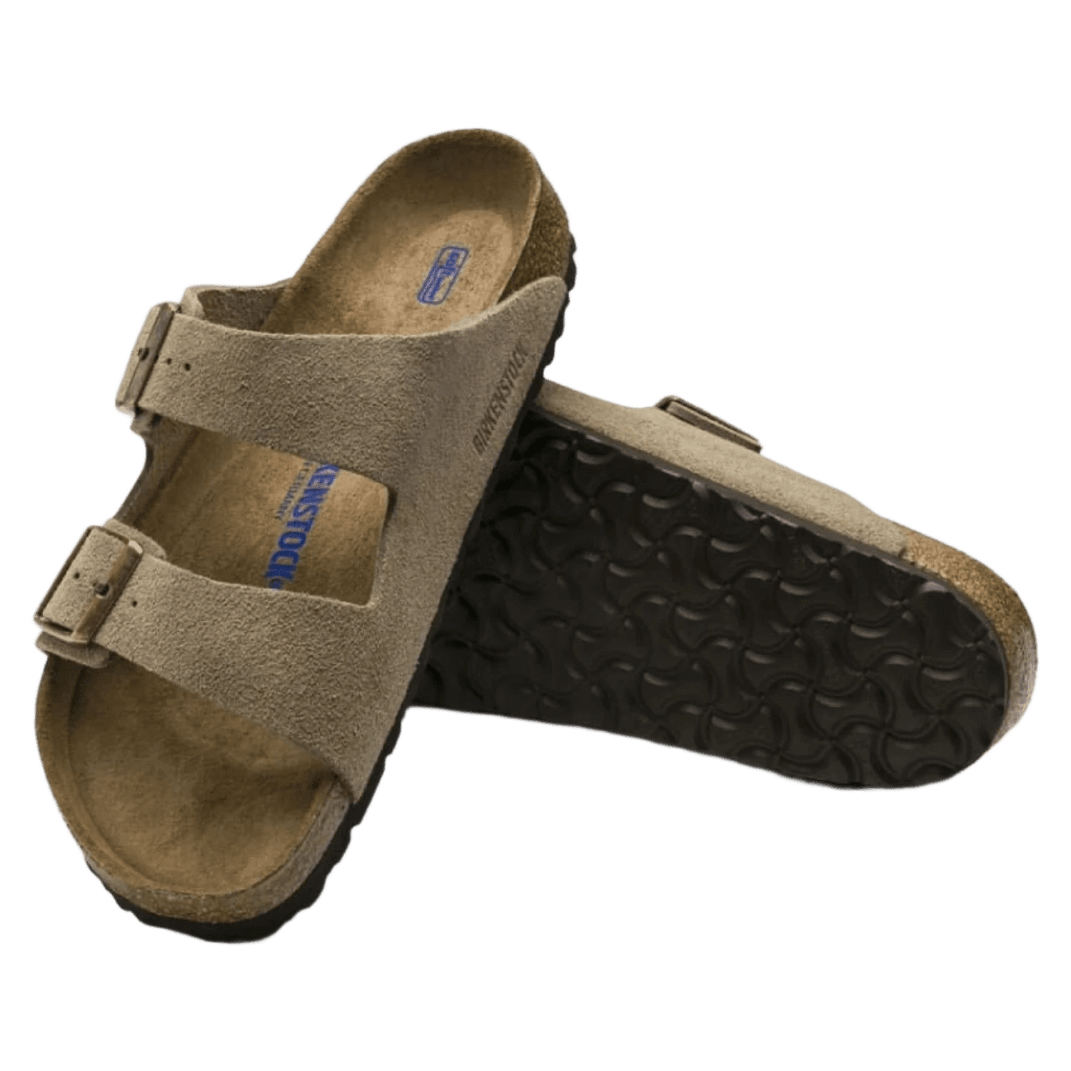 Birkenstock 04. MENS FOOTWEAR - MENS SANDALS - MENS SANDALS CASUAL Arizona Soft Footbed Suede Leather TAUPE