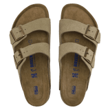 Birkenstock 04. MENS FOOTWEAR - MENS SANDALS - MENS SANDALS CASUAL Arizona Soft Footbed Suede Leather TAUPE