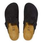 Birkenstock 05. WOMENS FOOTWEAR - WOMENS SANDALS - WOMENS SANDALS CASUAL Boston Chunky Suede Leather BLACK