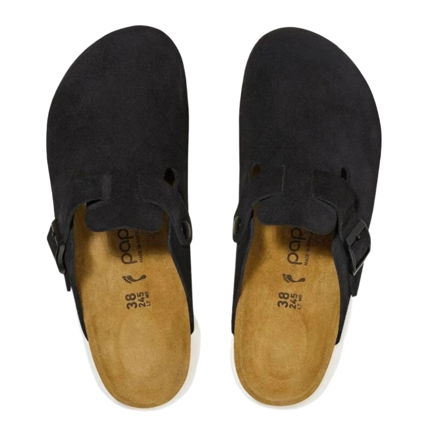 Birkenstock 05. WOMENS FOOTWEAR - WOMENS SANDALS - WOMENS SANDALS CASUAL Boston Chunky Suede Leather BLACK