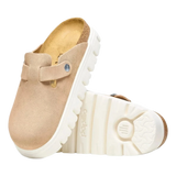 Birkenstock 05. WOMENS FOOTWEAR - WOMENS SANDALS - WOMENS SANDALS CASUAL Boston Chunky Suede Leather WARM SAND