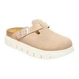 Birkenstock 05. WOMENS FOOTWEAR - WOMENS SANDALS - WOMENS SANDALS CASUAL Boston Chunky Suede Leather WARM SAND