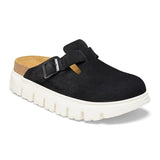 Birkenstock 05. WOMENS FOOTWEAR - WOMENS SANDALS - WOMENS SANDALS CASUAL Boston Chunky Suede Leather BLACK