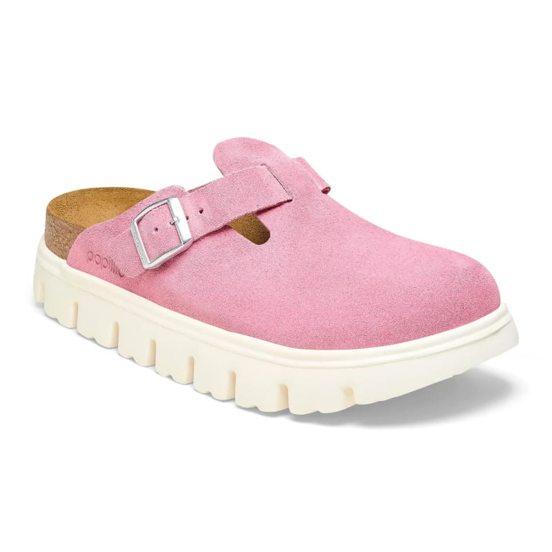 Birkenstock 11. SANDALS - WOMENS SANDAL Boston Chunky Suede Leather CANDY PINK