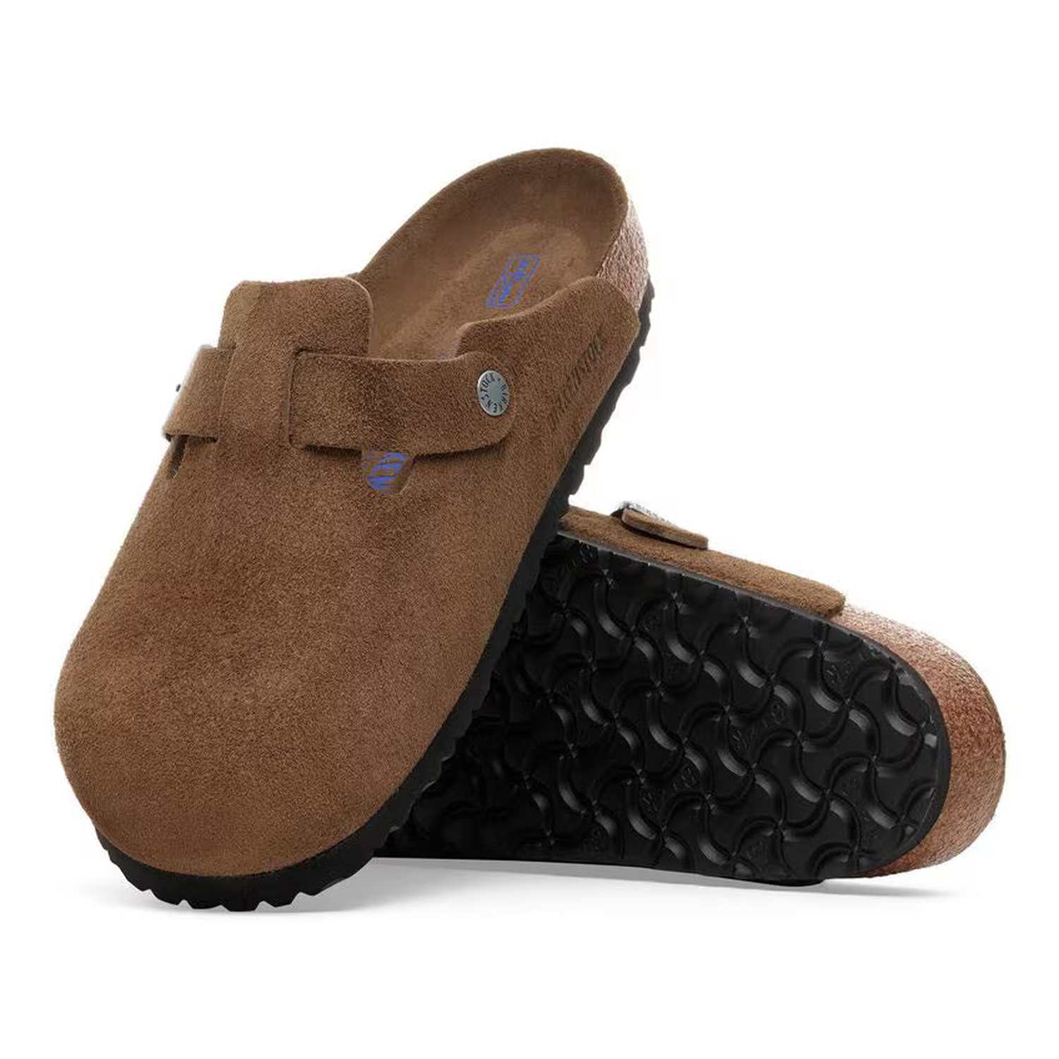 Birkenstock 05. WOMENS FOOTWEAR - WOMENS SANDALS - WOMENS SANDALS CASUAL Boston Soft Footbed Suede Leather DARK TEA