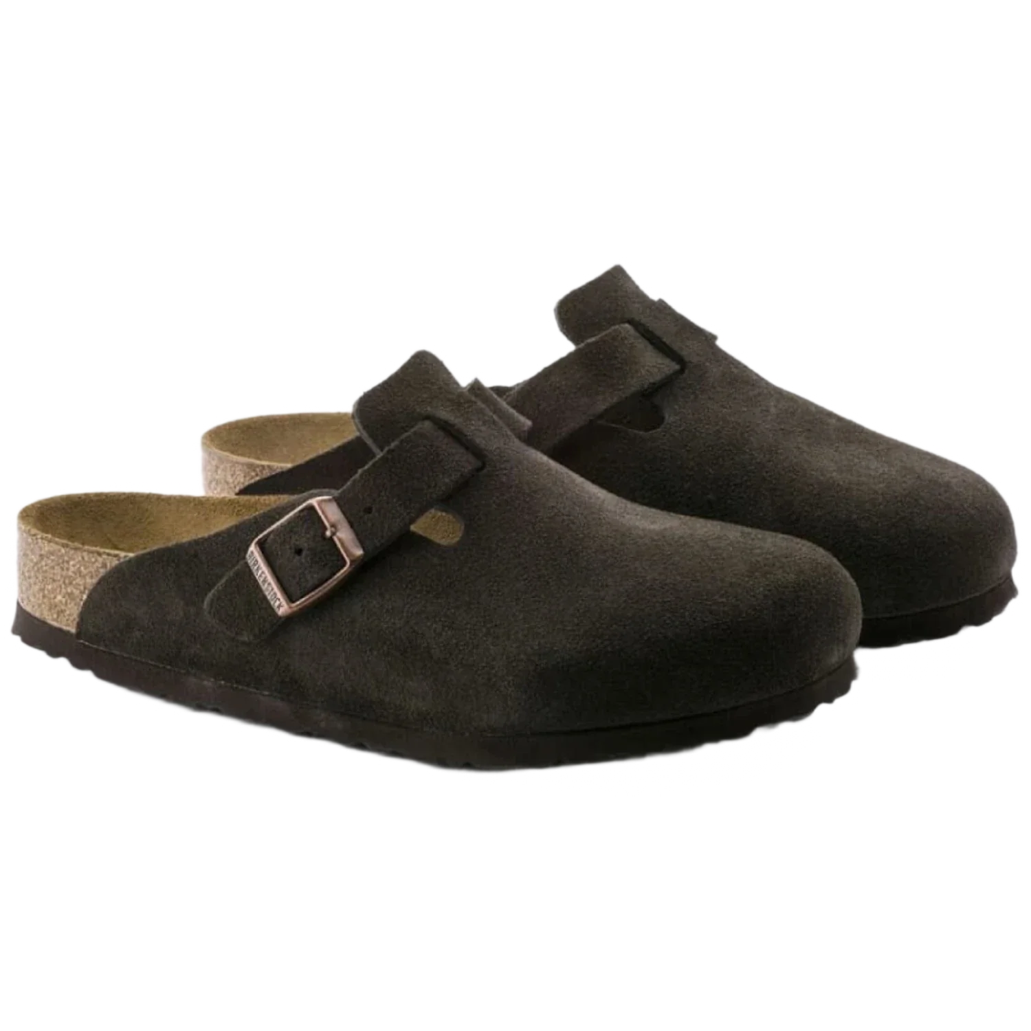 Birkenstock 05. WOMENS FOOTWEAR - WOMENS SANDALS - WOMENS SANDALS CASUAL Boston Soft Footbed Suede Leather MOCHA