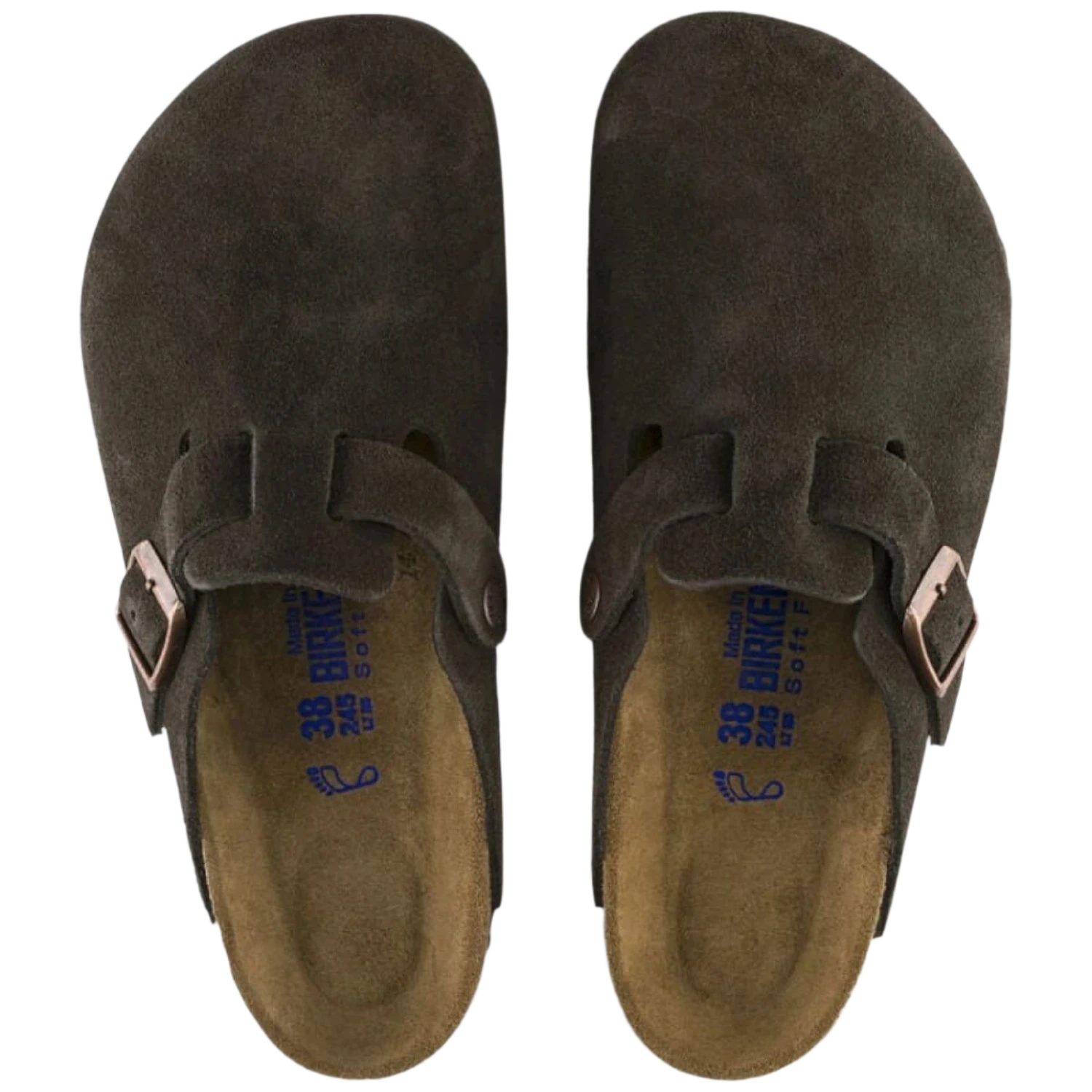 Birkenstock 05. WOMENS FOOTWEAR - WOMENS SANDALS - WOMENS SANDALS CASUAL Boston Soft Footbed Suede Leather MOCHA