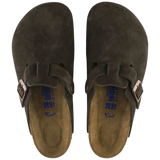 Birkenstock 05. WOMENS FOOTWEAR - WOMENS SANDALS - WOMENS SANDALS CASUAL Boston Soft Footbed Suede Leather MOCHA