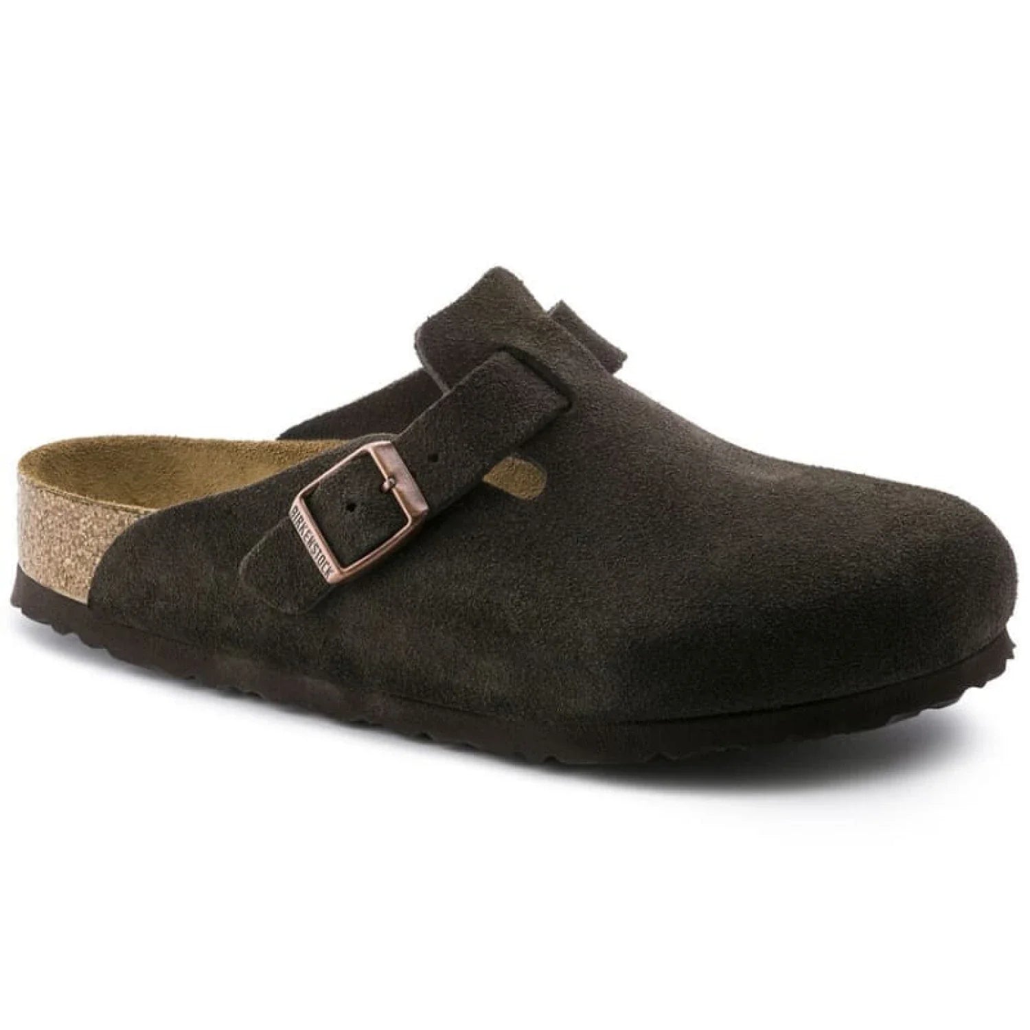 Birkenstock 05. WOMENS FOOTWEAR - WOMENS SANDALS - WOMENS SANDALS CASUAL Boston Soft Footbed Suede Leather MOCHA