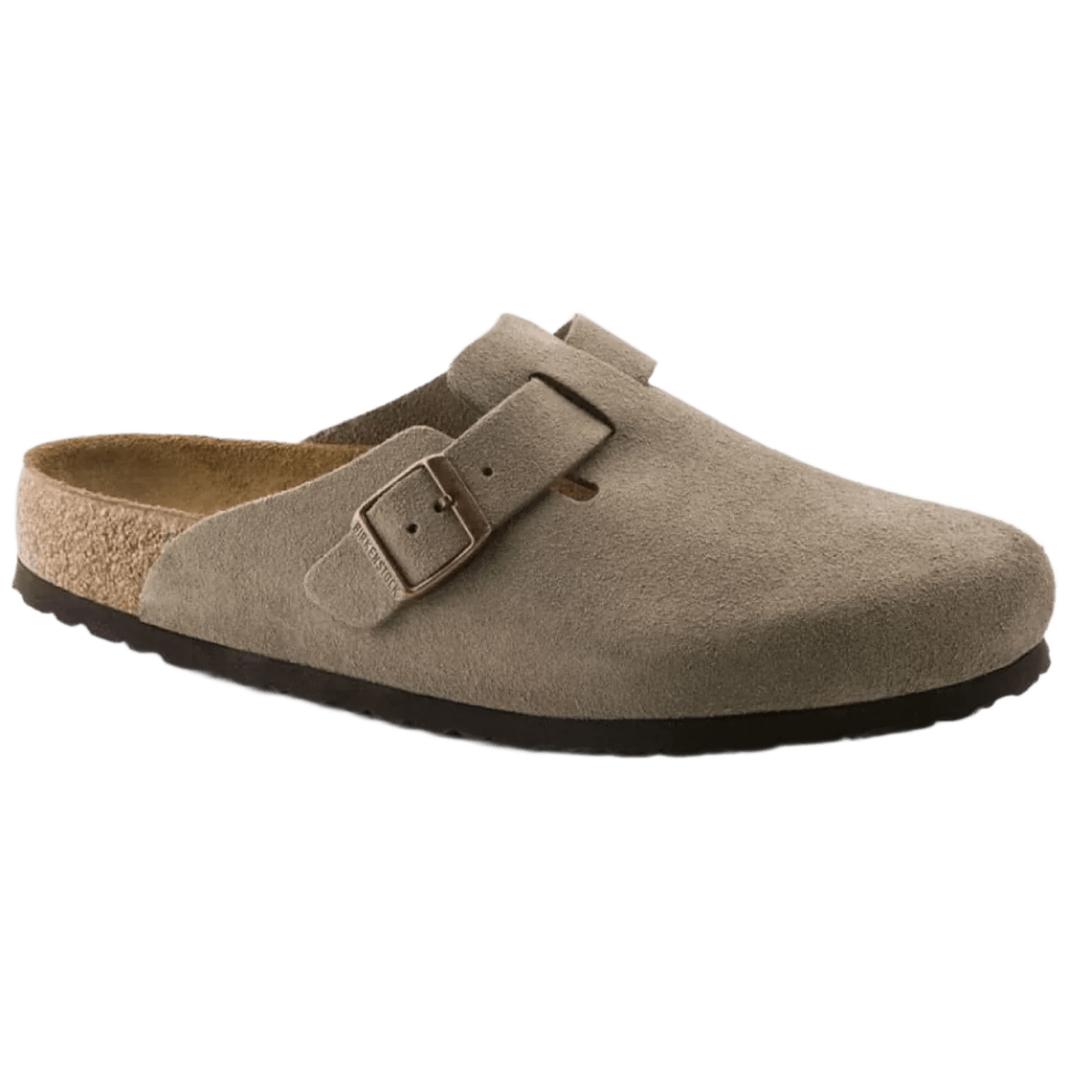 Birkenstock 05. WOMENS FOOTWEAR - WOMENS SANDALS - WOMENS SANDALS CASUAL Boston Soft Footbed Suede Leather TAUPE