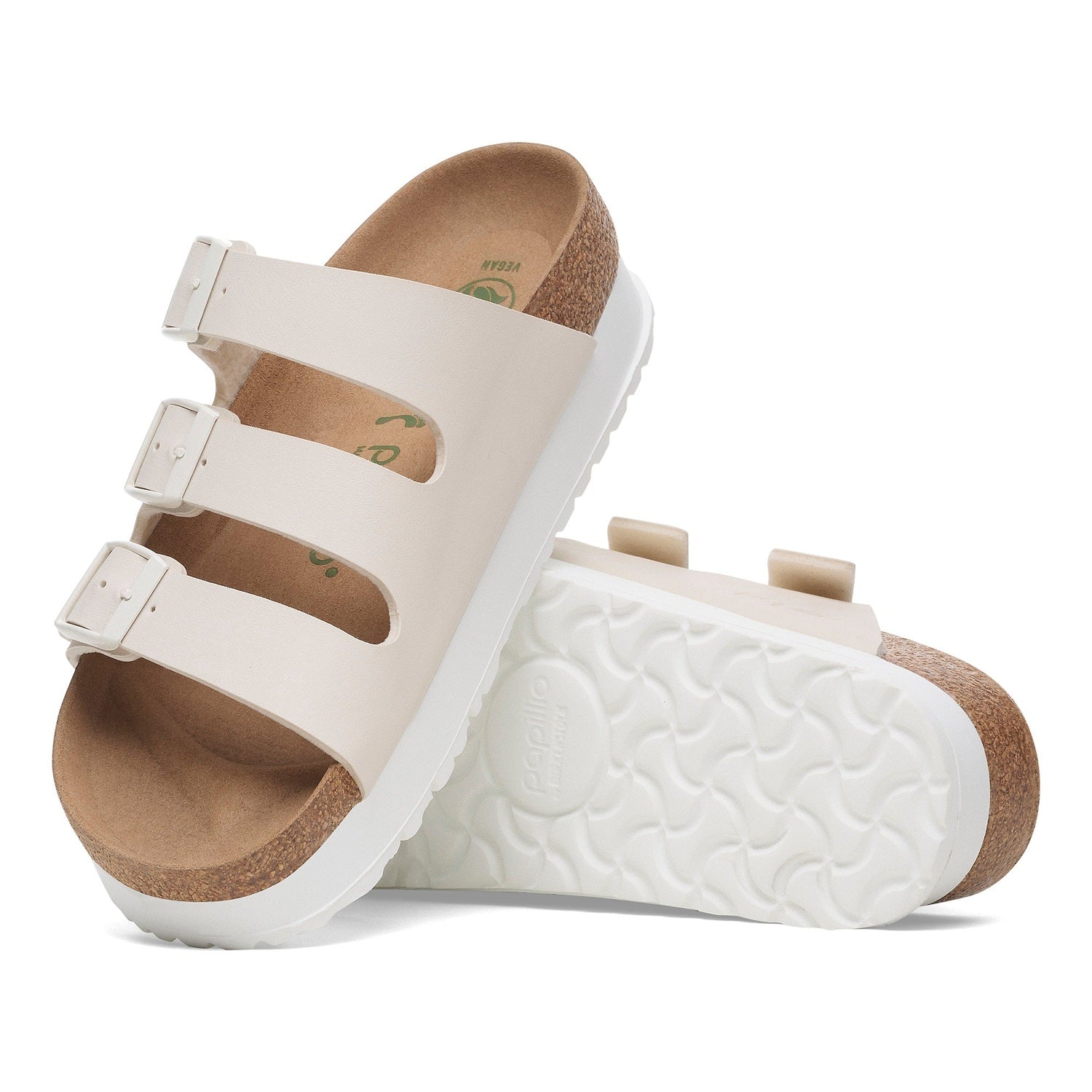 Birkenstock 05. WOMENS FOOTWEAR - WOMENS SANDALS - WOMENS SANDALS CASUAL Florida Platform Vegan EGGSHELL