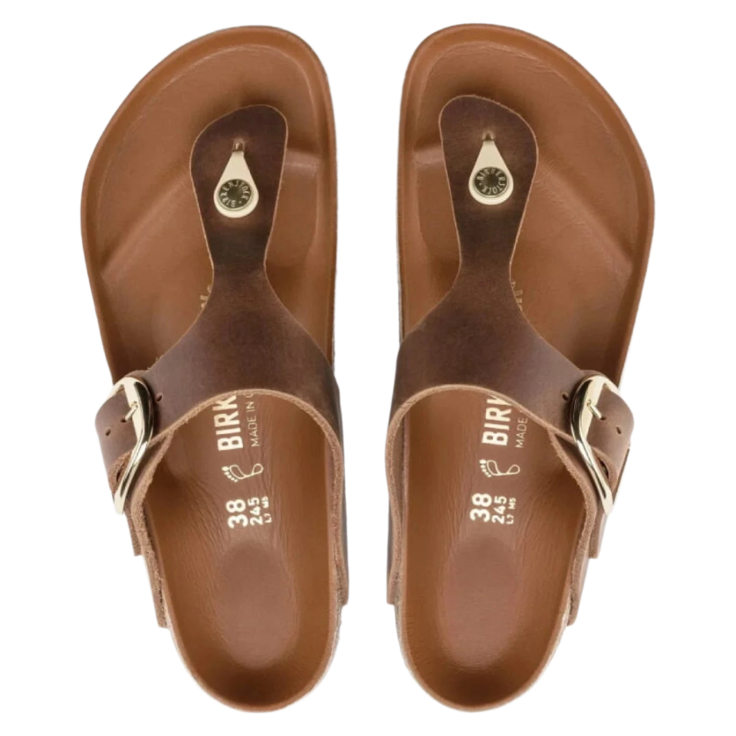 Birkenstock 05. WOMENS FOOTWEAR - WOMENS SANDALS - WOMENS SANDALS CASUAL Gizeh Big Buckle Leather COGNAC