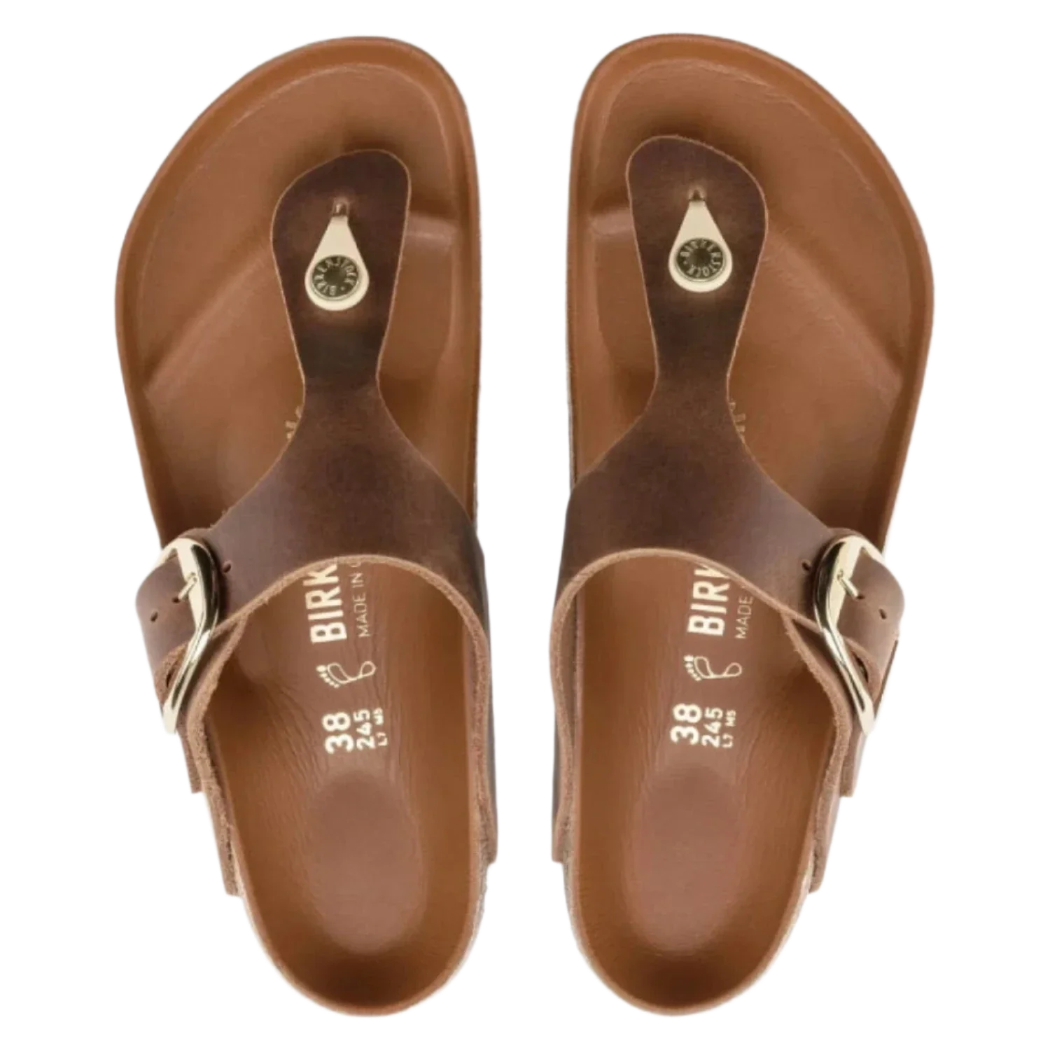 Birkenstock 05. WOMENS FOOTWEAR - WOMENS SANDALS - WOMENS SANDALS CASUAL Gizeh Big Buckle Leather COGNAC