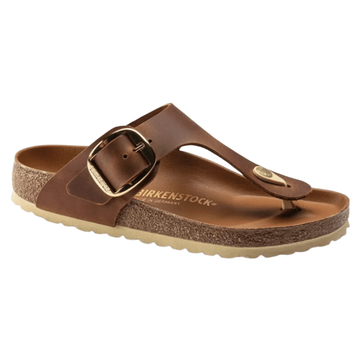 Birkenstock 05. WOMENS FOOTWEAR - WOMENS SANDALS - WOMENS SANDALS CASUAL Gizeh Big Buckle Leather COGNAC