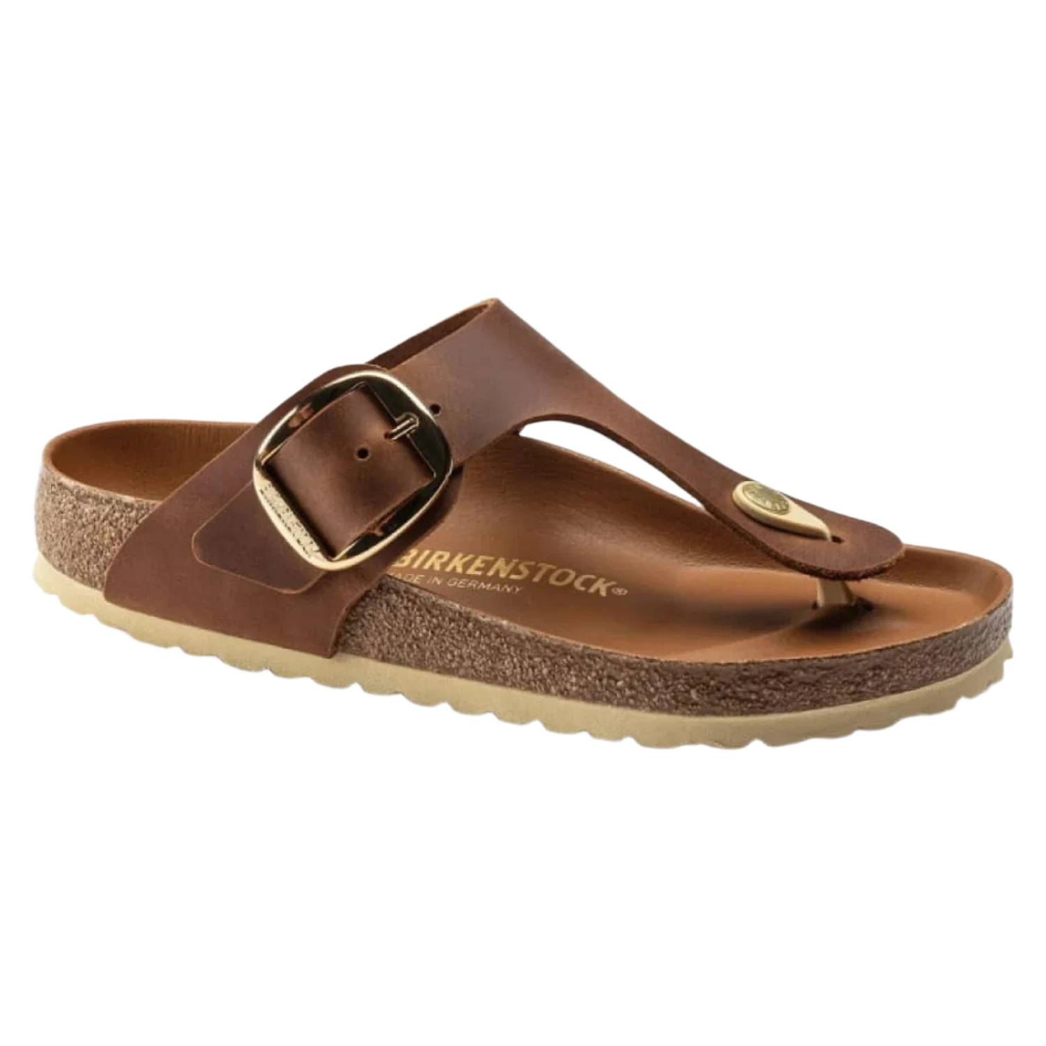 Birkenstock 05. WOMENS FOOTWEAR - WOMENS SANDALS - WOMENS SANDALS CASUAL Gizeh Big Buckle Leather COGNAC