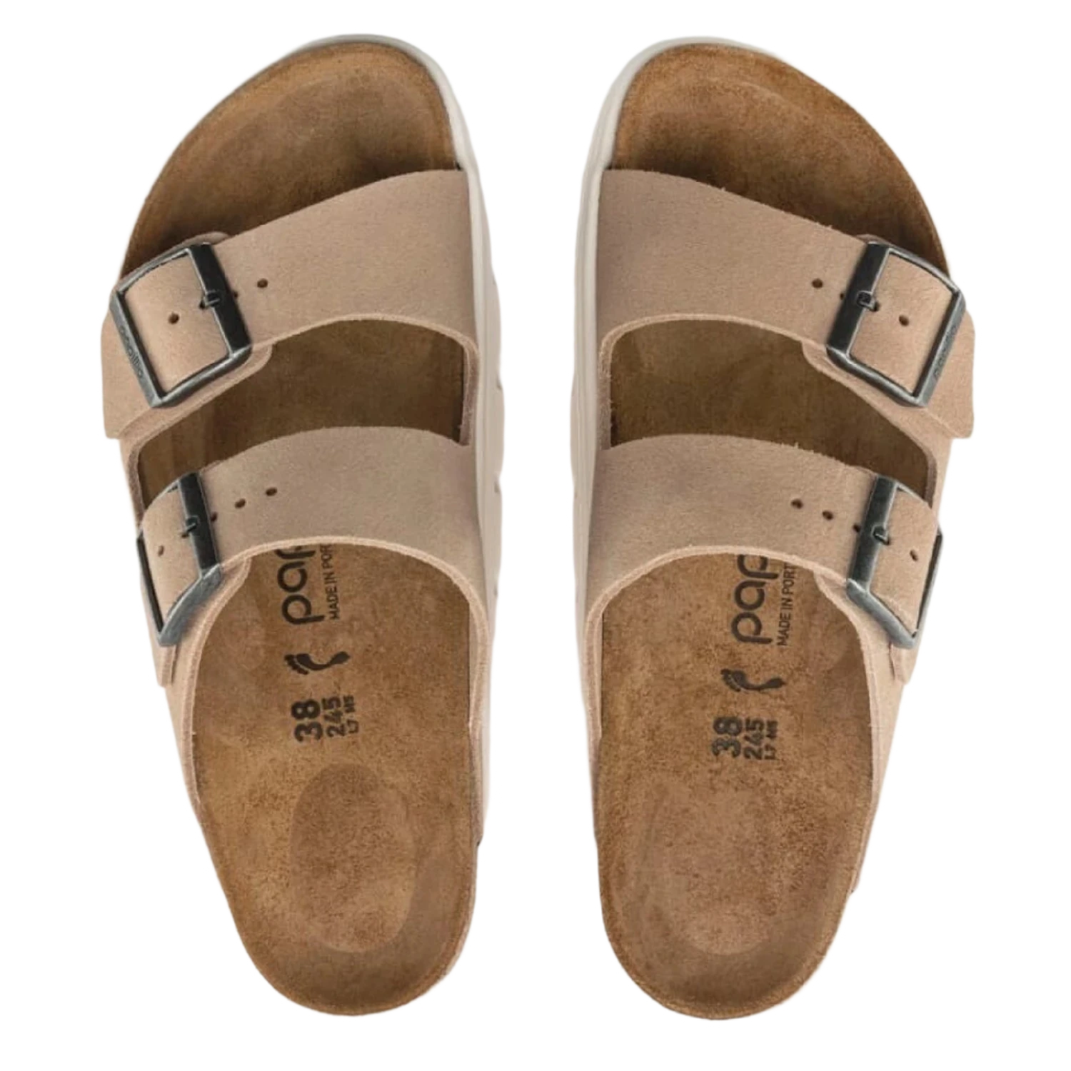 Birkenstock 05. WOMENS FOOTWEAR - WOMENS SANDALS - WOMENS SANDALS CASUAL Women's Arizona Chunky Suede Leather WARM SAND