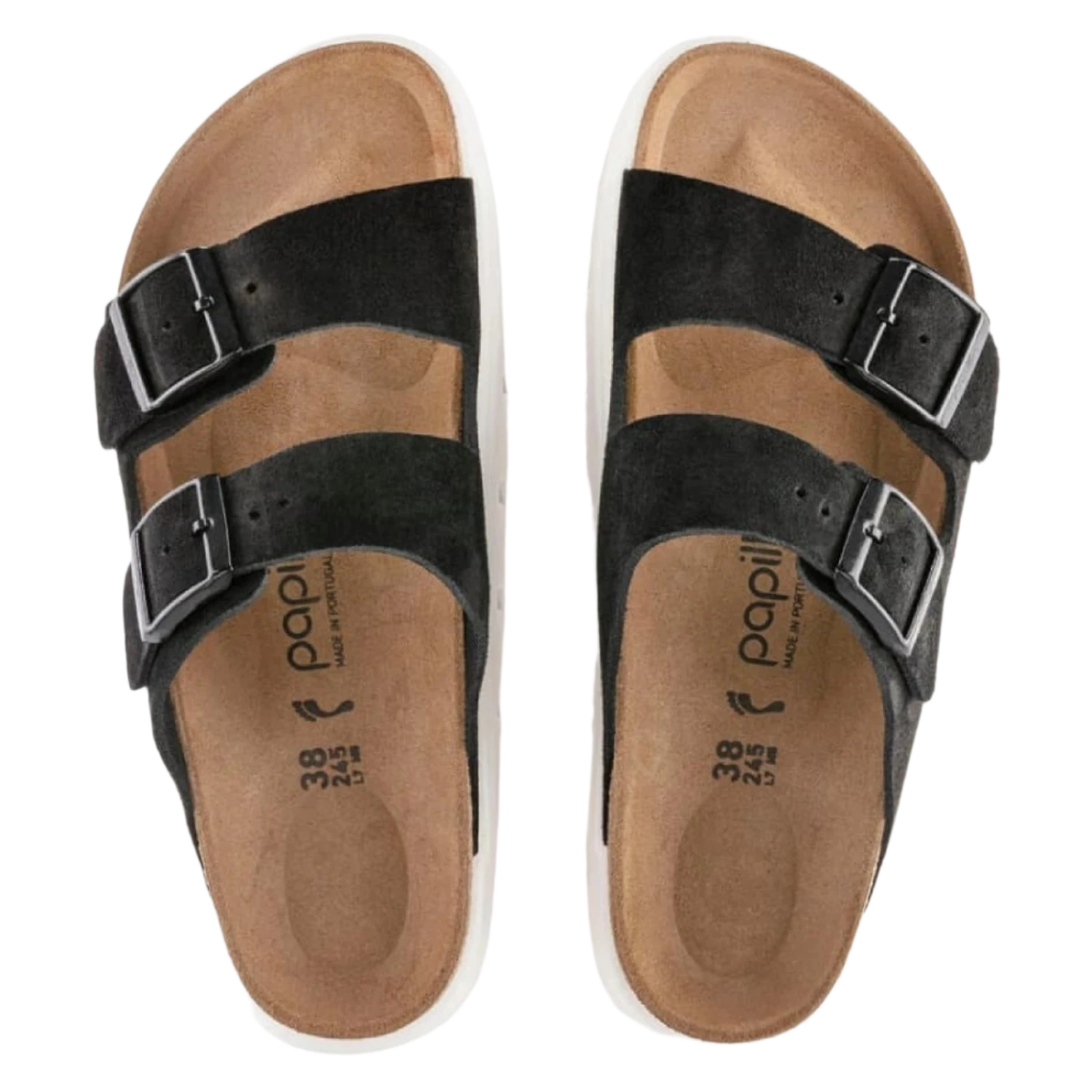 Birkenstock 05. WOMENS FOOTWEAR - WOMENS SANDALS - WOMENS SANDALS CASUAL Women's Arizona Chunky Suede Leather BLACK