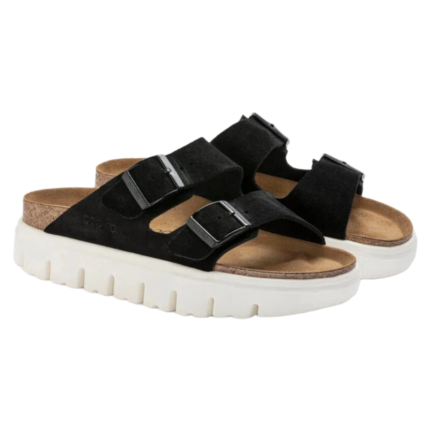 Birkenstock 05. WOMENS FOOTWEAR - WOMENS SANDALS - WOMENS SANDALS CASUAL Women's Arizona Chunky Suede Leather BLACK