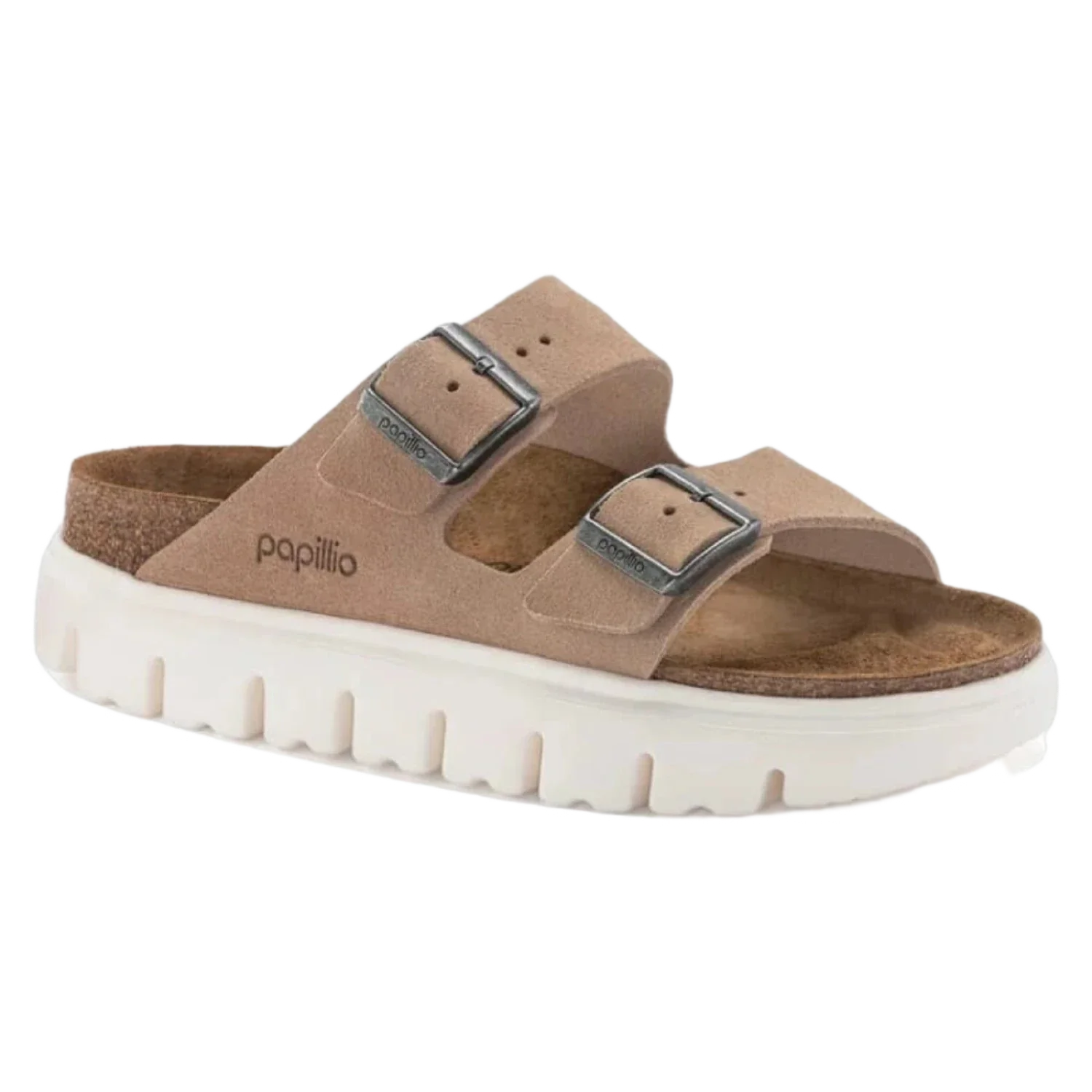 Birkenstock 05. WOMENS FOOTWEAR - WOMENS SANDALS - WOMENS SANDALS CASUAL Women's Arizona Chunky Suede Leather WARM SAND