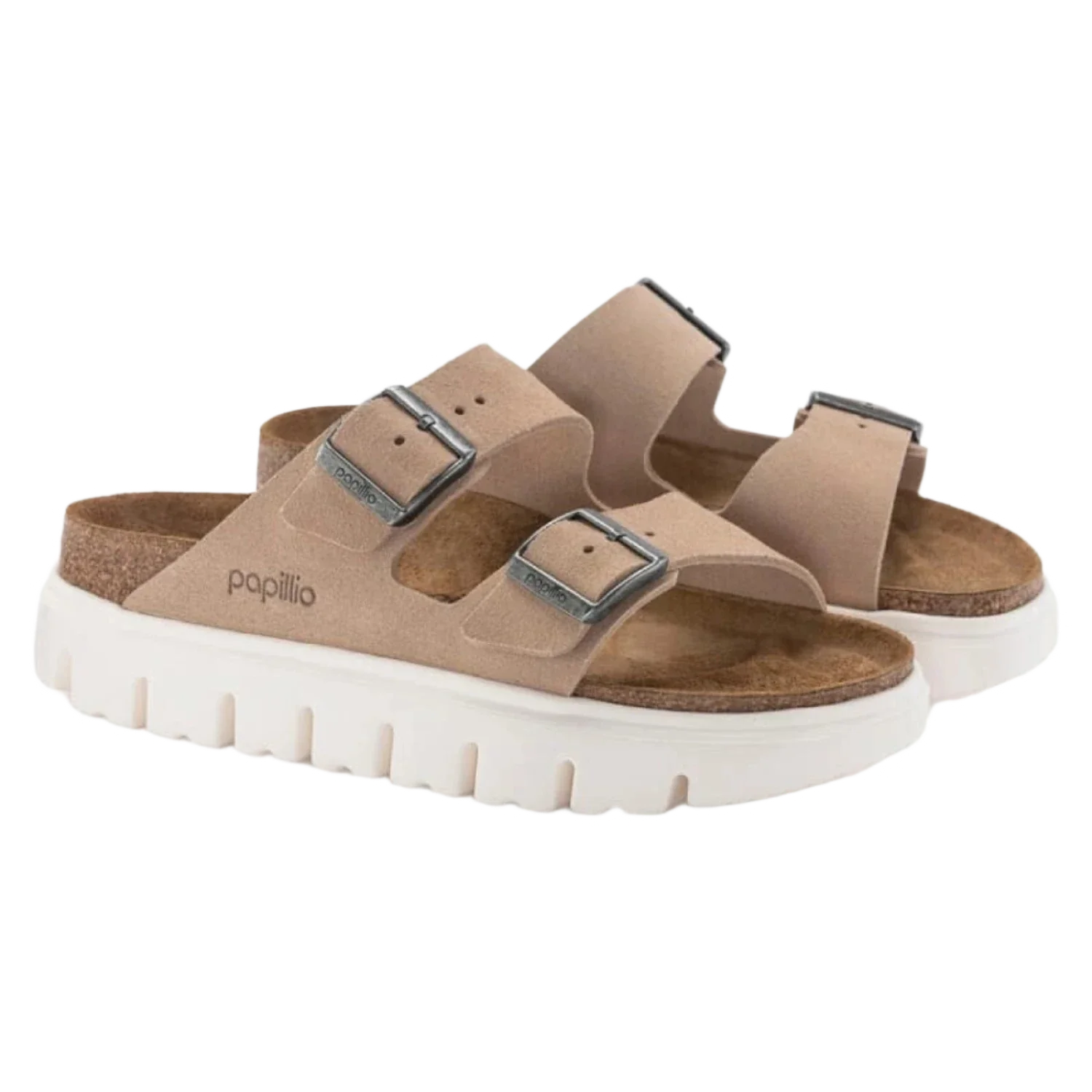 Birkenstock 05. WOMENS FOOTWEAR - WOMENS SANDALS - WOMENS SANDALS CASUAL Women's Arizona Chunky Suede Leather WARM SAND