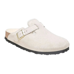 Birkenstock 05. WOMENS FOOTWEAR - WOMENS SANDALS - WOMENS SANDALS CASUAL Women's Boston Shearling Suede Leather ANTIQUE WHITE|ANTIQUE WHITE