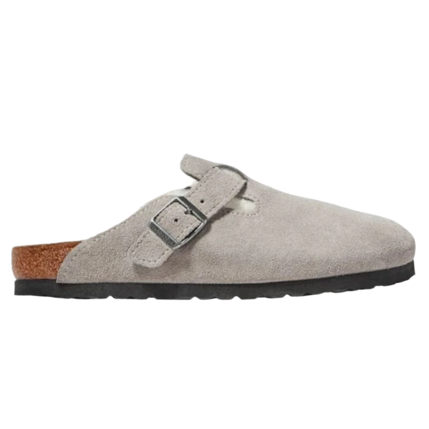 Birkenstock 05. WOMENS FOOTWEAR - WOMENS SANDALS - WOMENS SANDALS CASUAL Women's Boston Shearling Suede Leather STONE