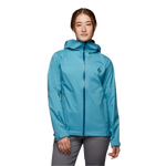 Black Diamond 02. WOMENS APPAREL - WOMENS JACKETS - WOMENS JACKETS RAIN Women's Stormline Stretch Rain Shell CERULEAN BLUE