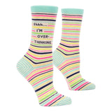 Blue Q 06. SOCKS - WOMENS SOCKS - WOMENS SOCKS GIFT Women's Shhh..I'm Overthinking Crew Socks