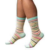 Blue Q 06. SOCKS - WOMENS SOCKS - WOMENS SOCKS GIFT Women's Shhh..I'm Overthinking Crew Socks