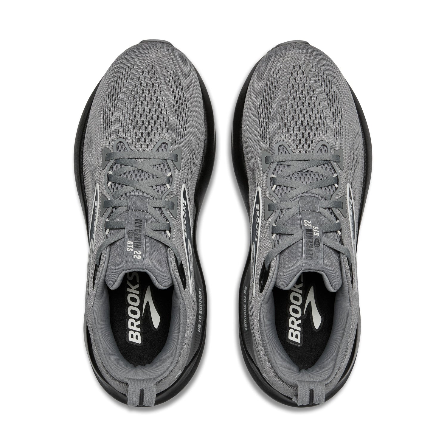 Brooks Running 04. MENS FOOTWEAR - MENS SHOES - MENS SHOES RUNNING Men's Glycerin GTS 22 BLACK|GREY|WHITE